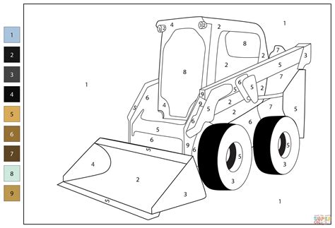 skid steer coloring page with auger|Skid Steer coloring page .